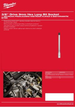 MILWAUKEE 3/8'' Drive Hex Long Bit Socket 4932500453 A4 PDF