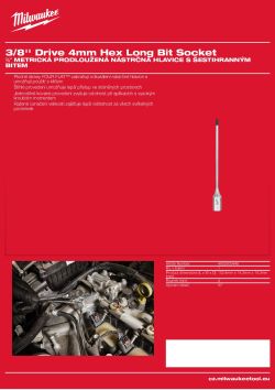 MILWAUKEE 3/8'' Drive Hex Long Bit Socket 4932500448 A4 PDF