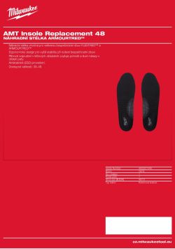 MILWAUKEE Náhradní stélka ARMOURTRED™ – velikost 48 4932501349 A4 PDF