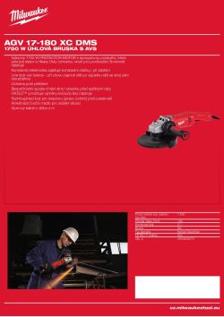 MILWAUKEE 1750 W 180 mm úhlová bruska s AVS 4933449930 A4 PDF