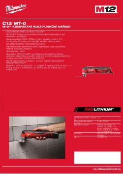 MILWAUKEE M12™ kompaktní multifunkční nářadí 4933471393 A4 PDF