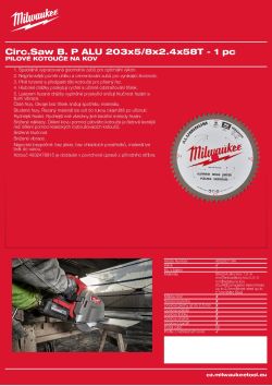 MILWAUKEE Circular saw blades for metal 4932501194 A4 PDF
