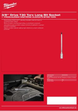 MILWAUKEE 3/8'' Drive Torx Long Bit Socket 4932500443 A4 PDF
