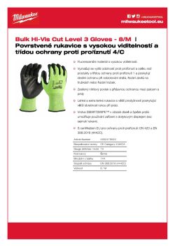 MILWAUKEE Rukavice Hi-Vis Cut Cut C - 8/M - 144 párů 4932479020 A4 PDF