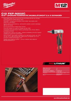 MILWAUKEE M12™ UPONOR™ subkompaktní expandér Q & E 4933427277 A4 PDF