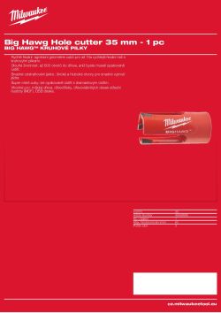 MILWAUKEE Big Hawg Hole Cutters 49568995 A4 PDF