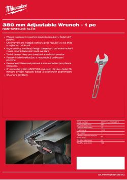 MILWAUKEE 380 mm nastavitelný klíč 4932499516 A4 PDF