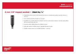 MILWAUKEE Průmyslová hlavice SHOCKWAVE™ IMPACT DUTY ¼″ HEX 4 mm prodloužená 4932472283 A4 PDF