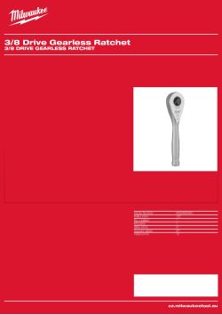 MILWAUKEE 3/8 Drive Gearless Ratchet 4932480490 A4 PDF