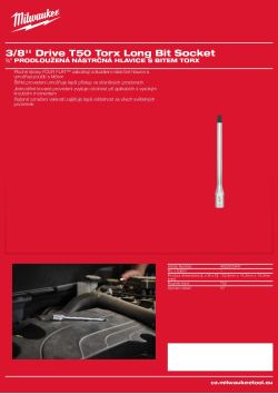 MILWAUKEE 3/8'' Drive Torx Long Bit Socket 4932500447 A4 PDF