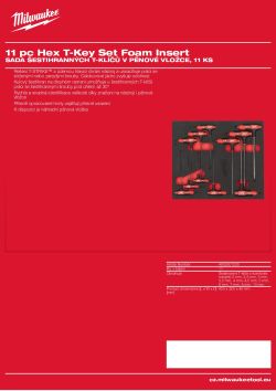 MILWAUKEE 11 pc Hex T-Key Set Foam Insert 4932501230 A4 PDF