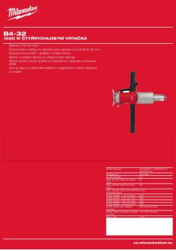 MILWAUKEE 1050 W čtyřrychlostní vrtačka 4933380723 A4 PDF
