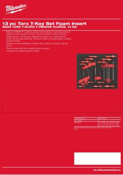 MILWAUKEE Sada Torx T-klíčů v pěnové vložce, 13 ks 4932501231 A4 PDF
