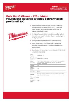 MILWAUKEE Rukavice CutC - 7/S -144 párů 4932479717 A4 PDF