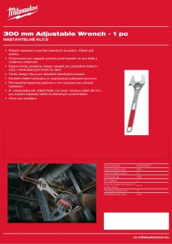 MILWAUKEE 300 mm nastavitelný klíč 48227412 A4 PDF