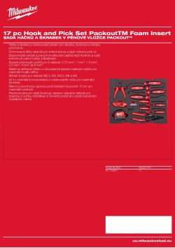 MILWAUKEE Sada háčků a škrabek v pěnové vložce PACKOUT™ 17 ks 4932501877 A4 PDF