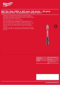 MILWAUKEE CD Tic Tac PZ2 x 50 mm (10 ks) - 10 ks 4932472050 A4 PDF