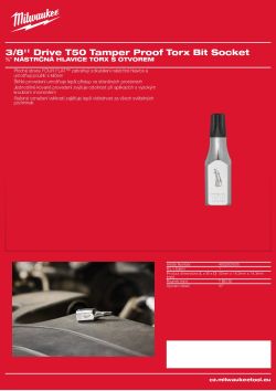 MILWAUKEE ⅜″ nástrčná hlavice TORX s otvorem T50 4932500505 A4 PDF