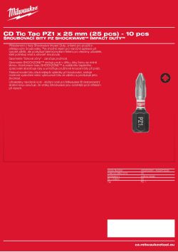 MILWAUKEE CD Tic Tac PZ1 x 50 mm (25 ks) - 10 ks 4932472039 A4 PDF
