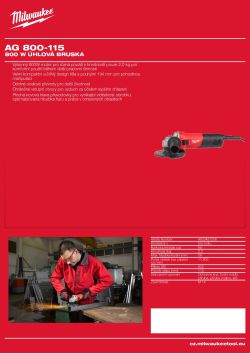 MILWAUKEE 800 W Úhlová bruska 4933451208 A4 PDF