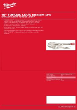 MILWAUKEE Upínací kleště 10″ TORQUE LOCK™ ploché 48223510 A4 PDF
