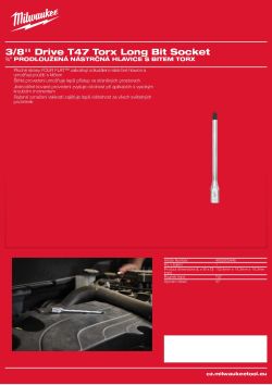 MILWAUKEE 3/8'' Drive Torx Long Bit Socket 4932500446 A4 PDF