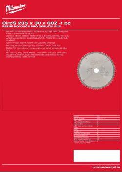 MILWAUKEE Circular saw blades for portable tools 4932451727 A4 PDF