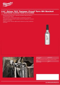 MILWAUKEE ¼″ nástrčná hlavice TORX s otvorem T27 4932500500 A4 PDF
