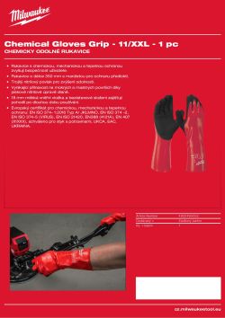 MILWAUKEE Chemicky odolné rukavice - 11/XXL - 1 pár 4932493232 A4 PDF