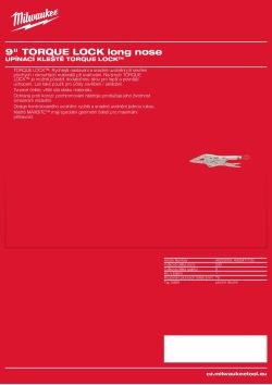 MILWAUKEE Upínací kleště 9″ TORQUE LOCK™ dlouhé rovné 48223509 A4 PDF