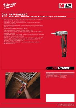 MILWAUKEE M12™ UPONOR™ subkompaktní expandér Q & E 4933381850 A4 PDF
