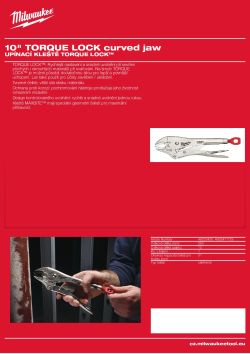 MILWAUKEE Upínací kleště 10″ TORQUE LOCK™ zakřivené 48223420 A4 PDF