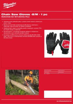 MILWAUKEE Rukavice Cut na řetězovou pilu - 8/M - 1 pár 4932493540 A4 PDF