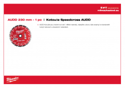 MILWAUKEE Premium Speedcross AUDD AUDD 230 4932399826 A4 PDF