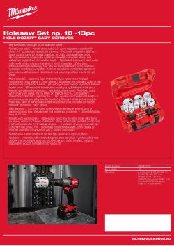 MILWAUKEE Sada Hole Dozer™ 10 (13ks) 4932472237 A4 PDF