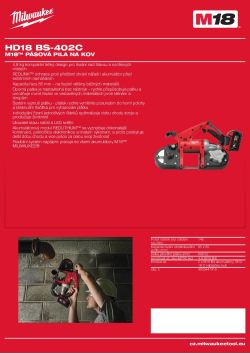 MILWAUKEE M18™ pásová pila na kov 4933448762 A4 PDF