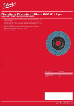MILWAUKEE Flap discs Zirconium 4932502194 A4 PDF