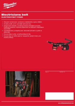 MILWAUKEE Elektrikářský pásek 48228110 A4 PDF