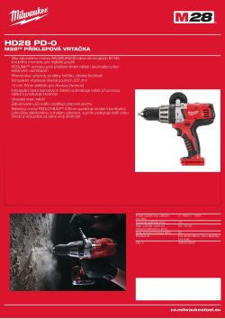 MILWAUKEE M28™ příklepová vrtačka 4933416840 A4 PDF