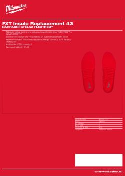 MILWAUKEE Náhradní stélka FLEXTRED™ – velikost 43 4932501331 A4 PDF