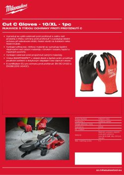 MILWAUKEE Rukavice CutC - 10/XL - 1 pár 4932471422 A4 PDF