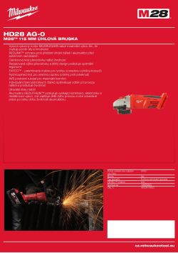 MILWAUKEE M28™ 115 mm úhlová bruska 4933415745 A4 PDF