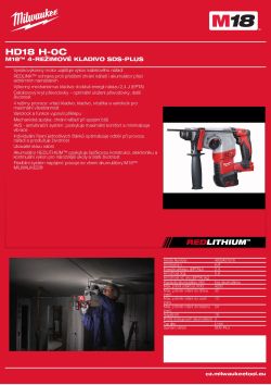 MILWAUKEE M18™ 4-režimové kladivo SDS-Plus 4933431578 A4 PDF
