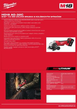 MILWAUKEE M18™ 115 mm úhlová bruska s kolébkovým spínačem 4933411200 A4 PDF