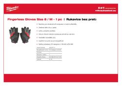 MILWAUKEE Rukavice Cut bez prstů - 8/M - 1 pár 48229741 A4 PDF