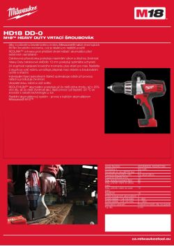 MILWAUKEE M18™ Heavy Duty vrtací šroubovák 4933446928 A4 PDF