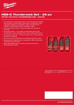 MILWAUKEE Sada Thunderweb HSS-Ground 25 ks 4932493870 A4 PDF