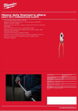 MILWAUKEE Heavy duty kombinované klešte 48223309 A4 PDF
