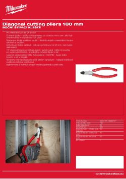 MILWAUKEE Boční štípací kleště 180 mm 48226107 A4 PDF