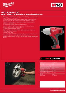 MILWAUKEE M18™ rázový utahovák s aretačním čepem 4933431575 A4 PDF